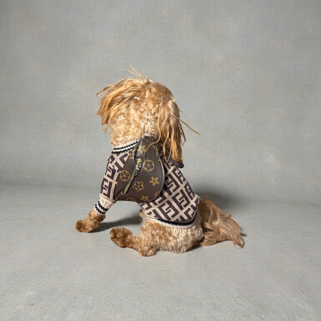 Monogram Knit Dog Sweater