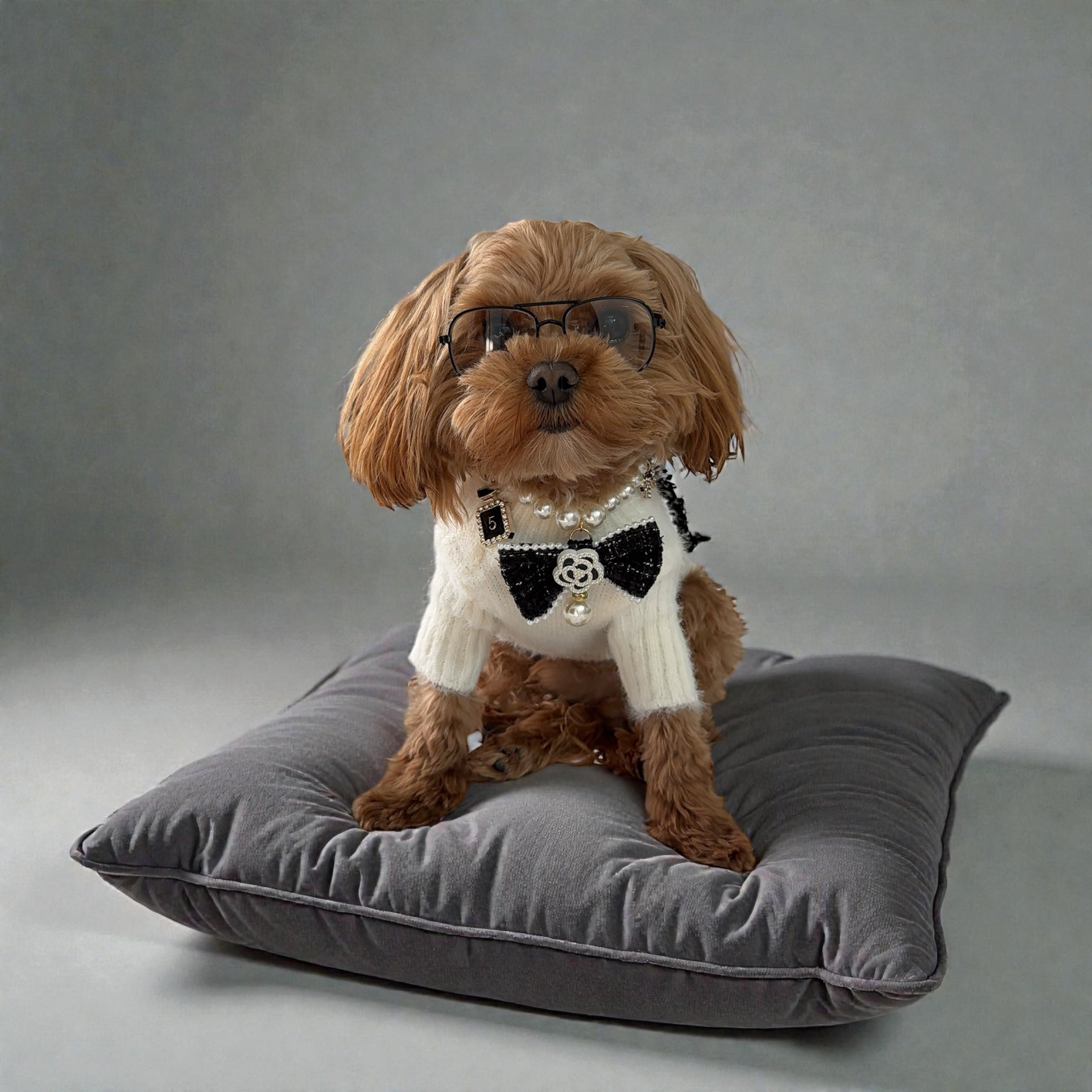 White Knit Dog Sweater