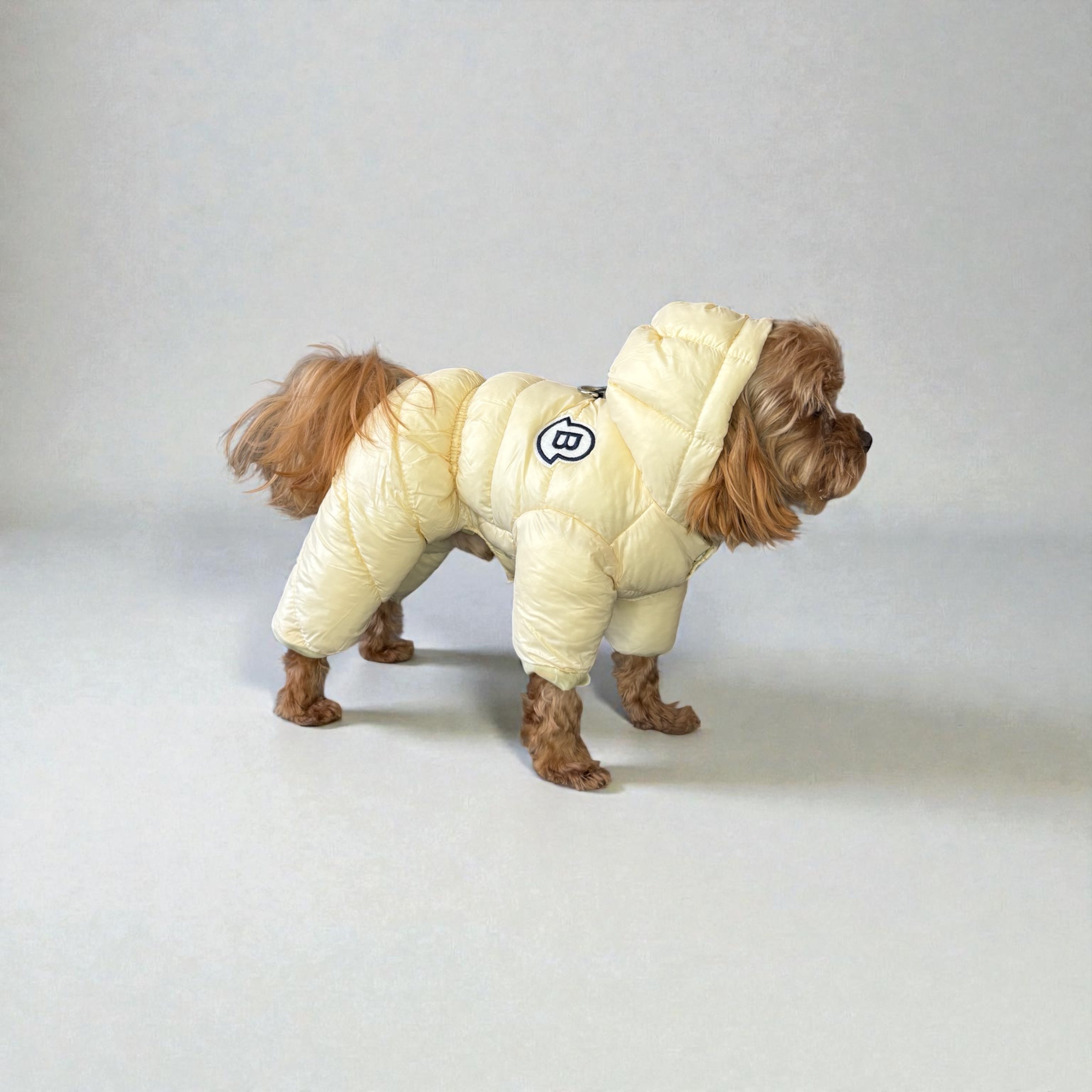 Waterproof Hooded Dog Winter Jumpsuit with Down Cotton Insulation