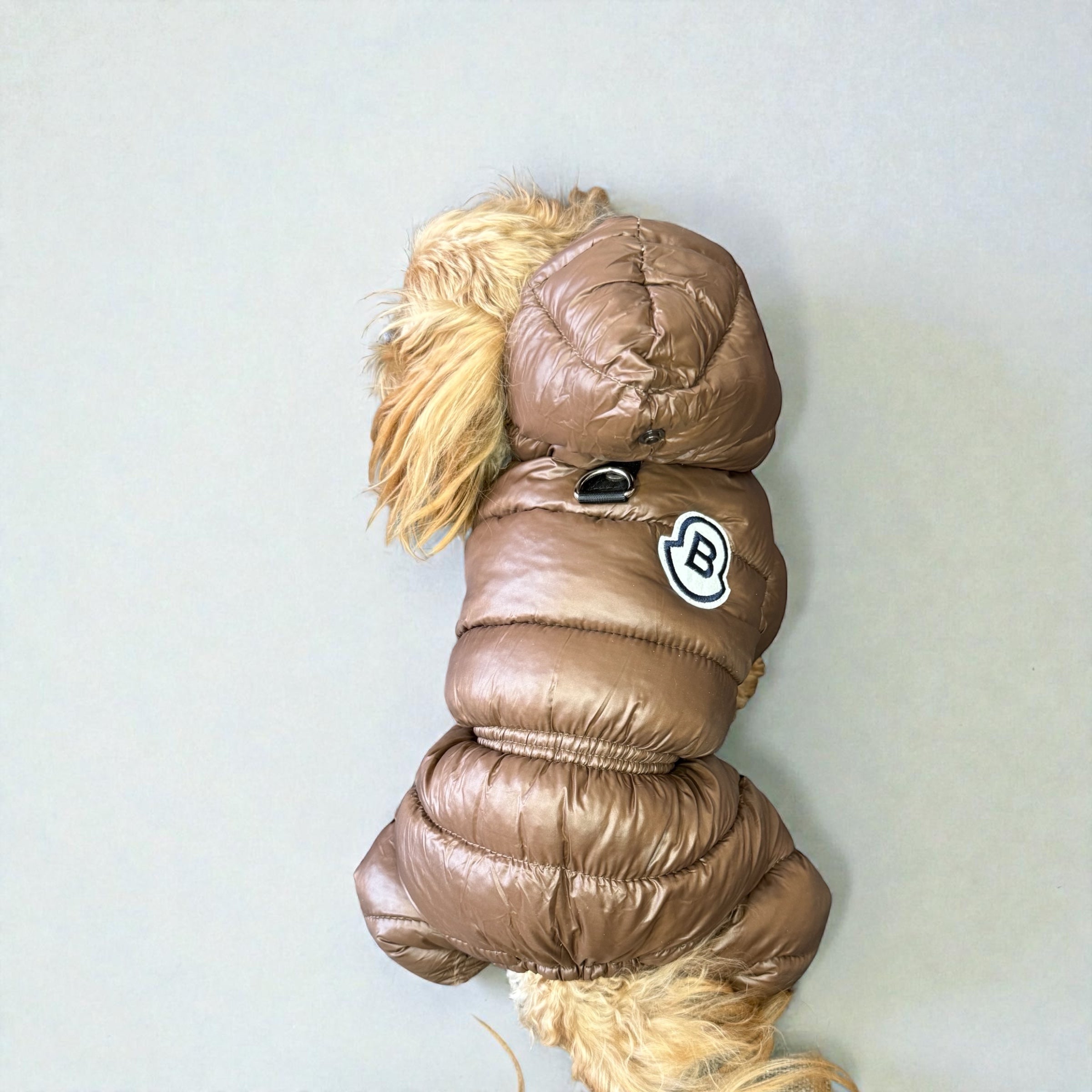 Waterproof Hooded Dog Winter Jumpsuit with Down Cotton Insulation