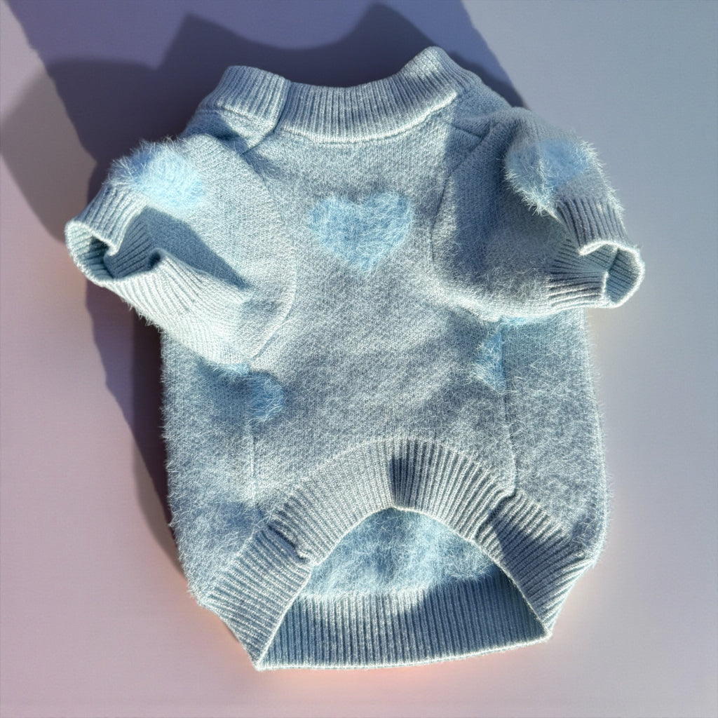 Pearl Blue Knit Dog Sweater
